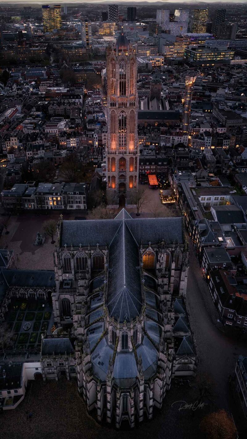 Netherlands Utrecht Dom Tower Blue Hour 800x1422