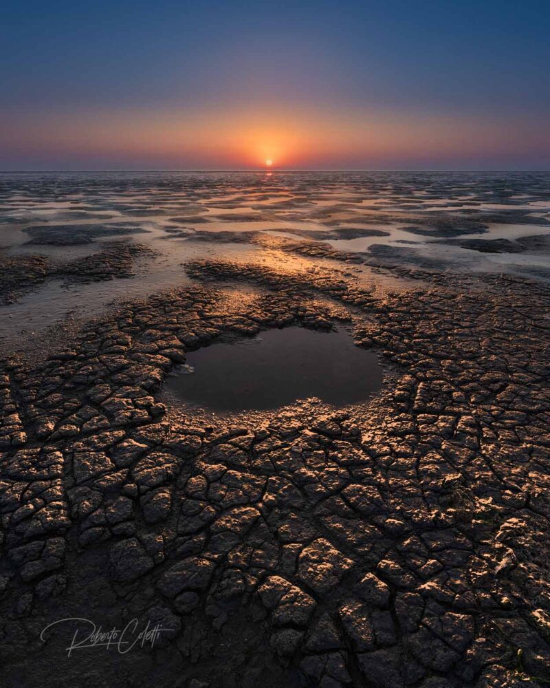 Netherlands Wadden Sea Sunset Tidal Patterns 800x1000